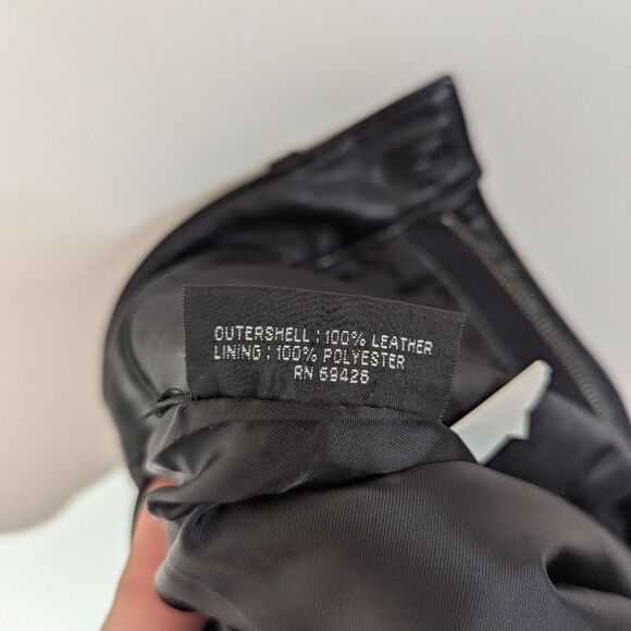 Vintage Maxima Wilsons Black Genuine Leather Straight Leg Pants Women's Size 6 - Picture 7 of 9